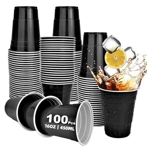 Consejos para Comprar Vasos de chupito del mes. 47 Vasos de plástico para fiestas, 100 Tazas de chupito Reutilizables de 16 oz, Adecuados para el hogar, la oficina, el bar, la boda, la despedida de soltera y el baby shower