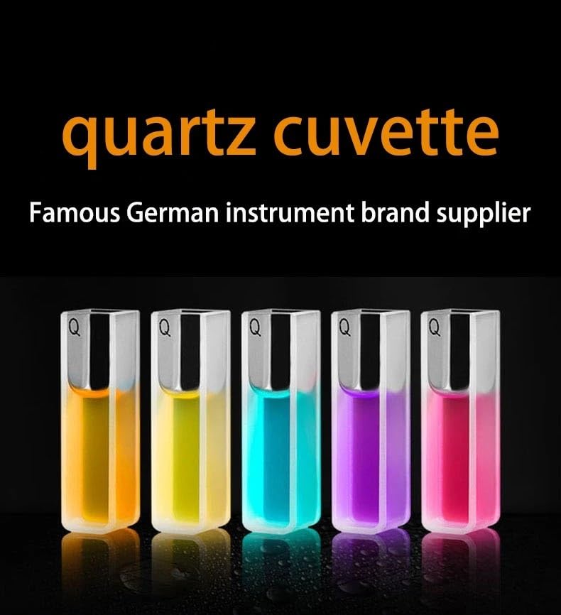 2 cuvette in quarzo con coperchio, percorso ottico 10 mm, JGS1, adatte for laboratorio spettrofotometrico(High precision)