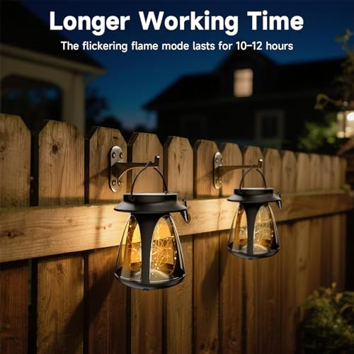 Lampe de sol décorative suspendre : lot de 4 lanternes solaires extérieur - 6