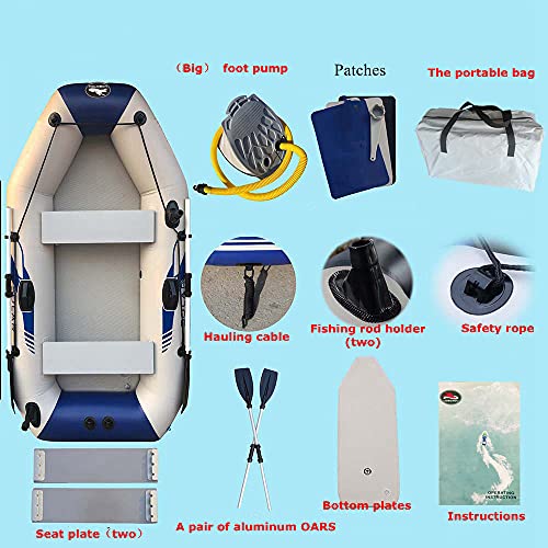 Inflatable Boat Set 2-3 Person Thickened Fishing Boat Hard Inner Bottom Floor Boat With 3 Separate Air Chambers #TOP5