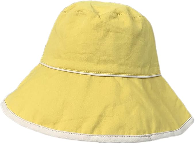 Amazon Co Jp サファリハット Uvカット帽子 サマーハット 折りたたみ レディース バケットハット つば広 大きめ Uv対策 黄色 Free Size 女の子 大人 ママ 春夏 秋 おしゃれ シンプル カジュアル 無地 紫外線対策 アウトドア レジャー 旅行 野外海遊び 日焼け対策