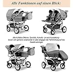 Zwillingskinderwagen Geschwisterwagen DUET LUX Komplettset 3 in 1 in 17 Farben