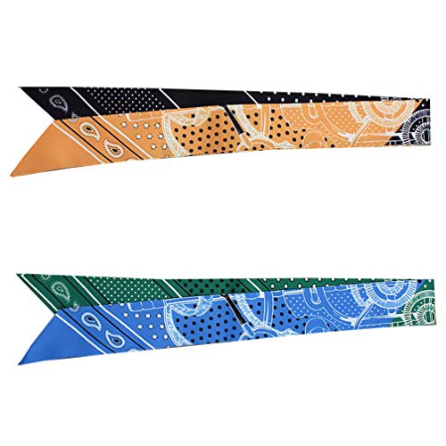 Minkissy 2 peças de lenço de seda estilo hip pop polaina de pescoço estampada com estrelas faixas de