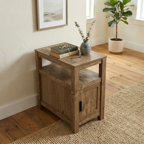 Signature Design by Ashley Fendenmore Farmhouse Chairside End Table with Storage and USB Ports, Dark Brown by Signature Design by Ashley - Used condition - Image 7