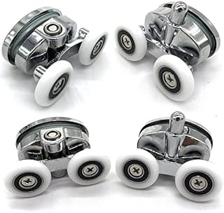 Set of 4 New Oval Butterfly Twin Wheel 23mm Shower Door Rollers (Diameter 23mm2top2bottom) (23mm Distance :27mm)