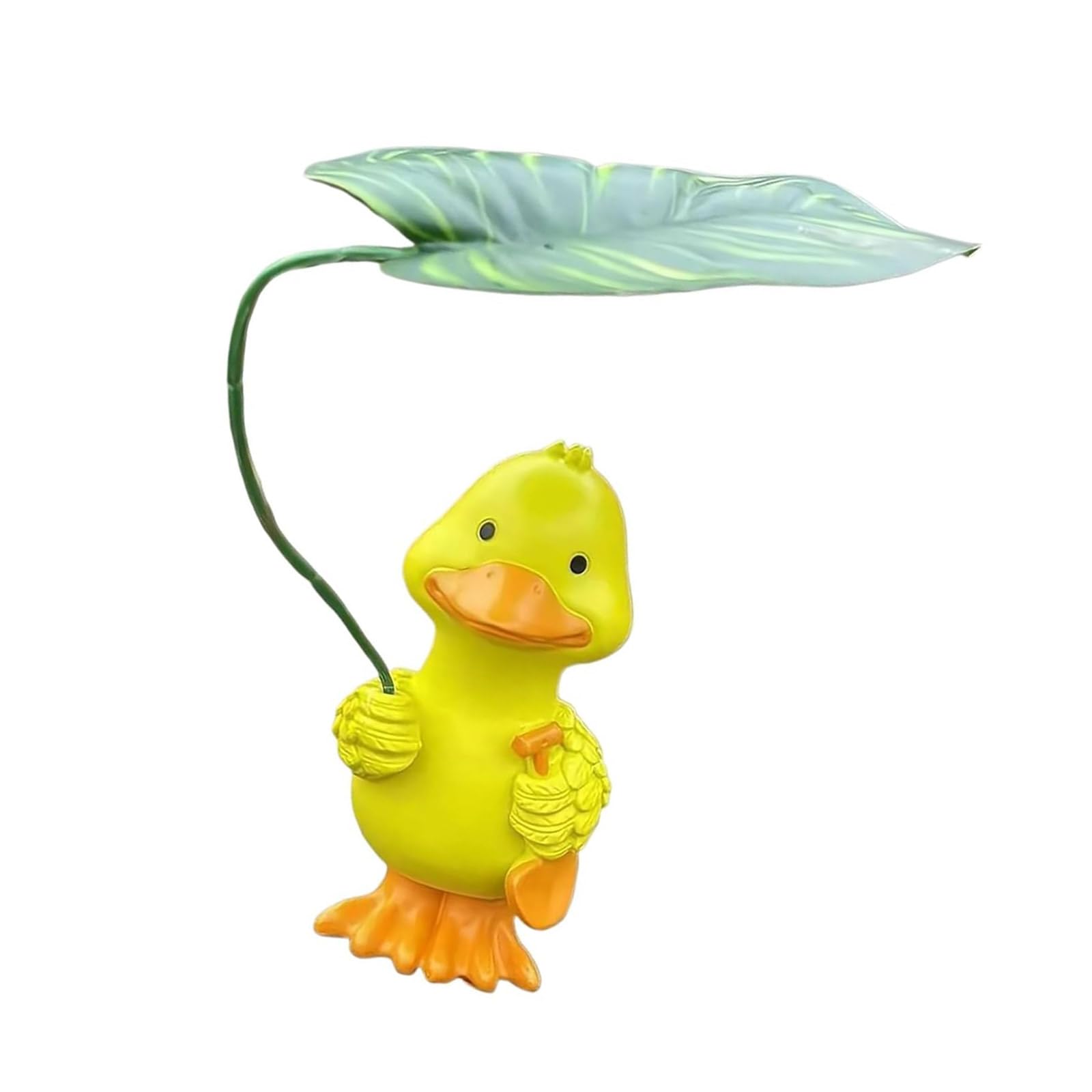 Hsioluted Handcrafted Figurine Holding Canopy Weatherproof Resin Statue for Pond, Shelf or Table Playfulness Garden Ducks Statues