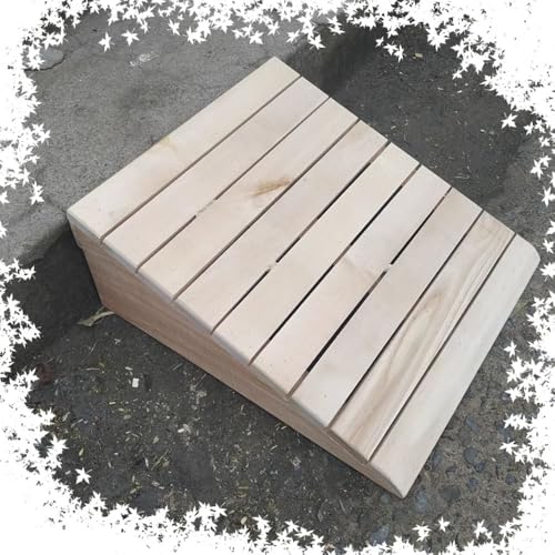 IMUNKT Rampe De Seuil En Bois Massif, Rampe D'accès Portable Pour Fauteuil Roulant, Scooter, 7-15cm Haut, 26*30*7cm/10*12*2.7in