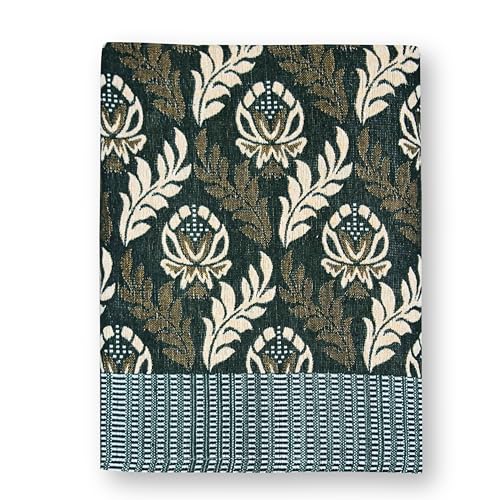 Image of LITO LINEN AND TOWEL 310 GSM Solapur Chaddar Single Size Cotton Reversible Blanket for All Season 60 inch x 90 inch (Dark Green, 60 inchx90 inch)
