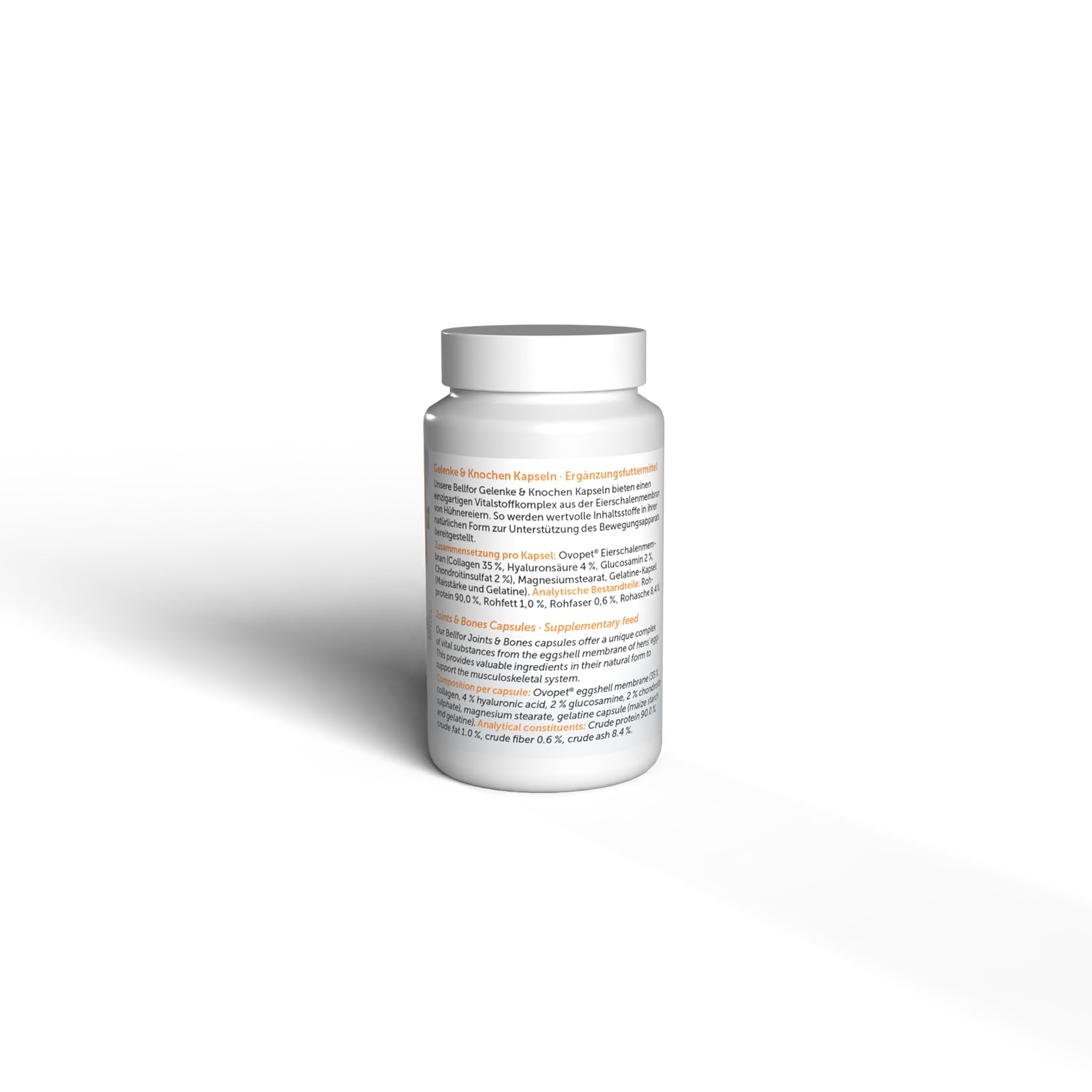 Bellfor suplemento Articular para Perros con glucosamina, condroitina, colágeno y Ovopet, complemento Natural para articulaciones y Huesos sanos, 80 cápsulas