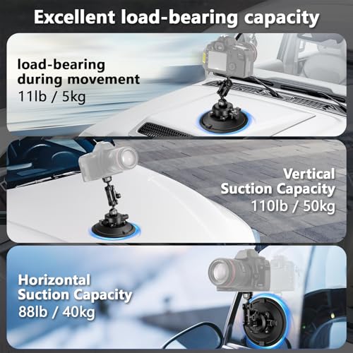 CAMEDAFLX 6"/15.2cm Suction Cup Camera Mount with Ball Head Magic Arm. - image 3