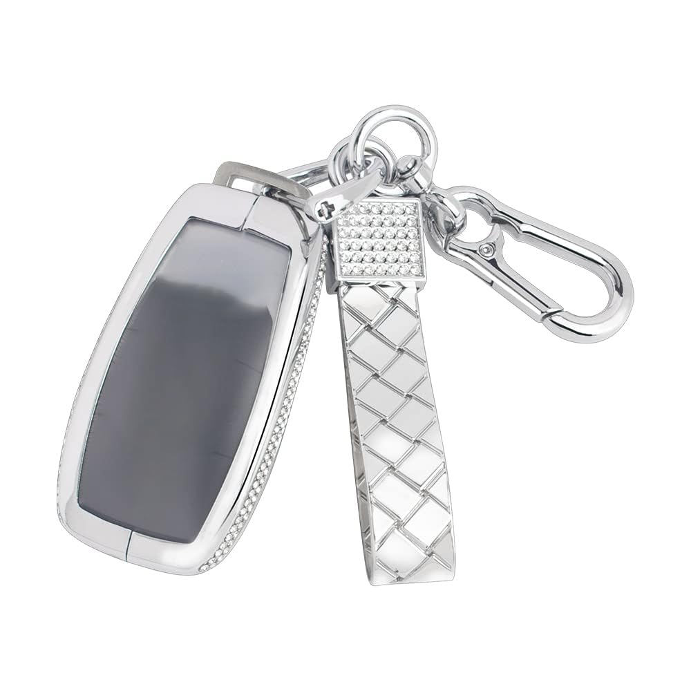 LECART Glitter Key Fob Cover for Mercedes Benz Accessories Bling E S A C G Class Car Key Shell Case Protector Metal Covers Cute Keychain