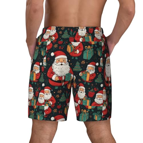 Merry Christmas Print Men Stylish Functionality Swim Trunks Breathable Beach Shorts Surfing Gym Fishing4