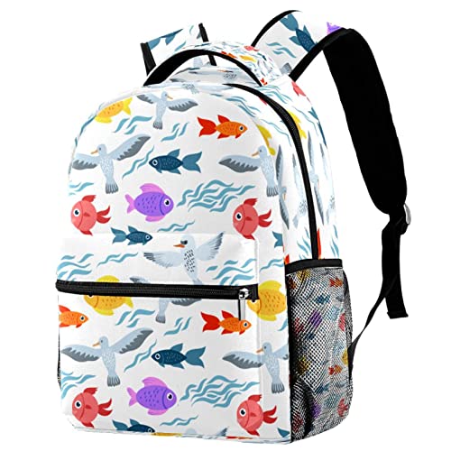 Sac à dos de voyage étudiant grand volume avec motif animal dessin animé mixte