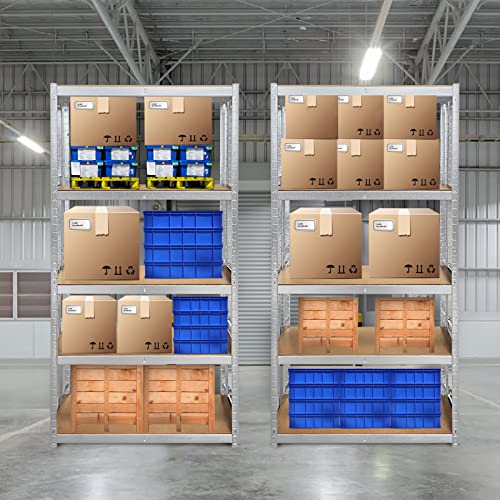 YouseaHome Silver 5 Tier Heavy Duty Shelving Units for Shed, Workshop, Office, Warehouse - Boltless Storage Rack - H180 x W90 x D40cm 6 YouseaHome Silver 5 Tier Heavy Duty Shelving Units for Shed, Workshop, Office, Warehouse - Boltless Storage Rack - H180 x W90 x D40cm - Image 6