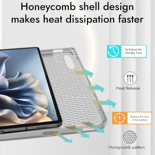 Image of Robustrion Case for Moto Pad 70 Pro 13 inch Cover Case with [Pencil Holder] [Soft Flexible Case] for Motorola Pad 70 Pro 13 inch Cover Case [Auto Sleep Wake Support] - Grey