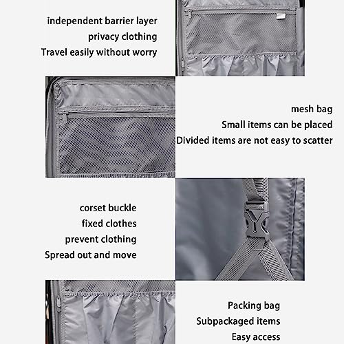 Expandable Spinner Wheel Luggage,Suitcase Luggage with Spinner Wheels,Aluminum Alloy Thickened and Smooth Pull Rod, Lock,Red-20 in (Black 25 in)3