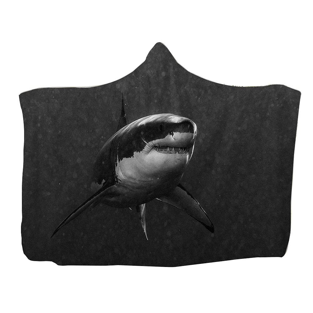 Manta Con Capucha Sofa Manta Blanket Hoodie Shark Series Marine Patrón Impreso Con Capucha Manta Con Capucha Muebles Para El Hogar Con Capucha Con Capucha Manta Perezosa Flannel Cloak Manta Personaliz