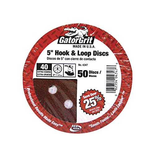 Gator 5 in. Aluminum Oxide Hook and Loop Sanding Disc 40 Grit
