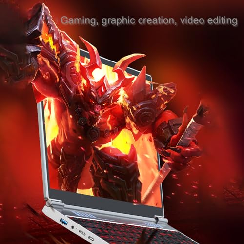 Image of 16 inch Laptop, Win11,16GB DDR4 512GB Gaming Laptops with Intel N95 Quad-Core Processor,Fingerprint Unlock Backlit Keyboard,1920P FHD Display,180 Opening,WiFi 5GHz,USB3.0,Long Battery Life