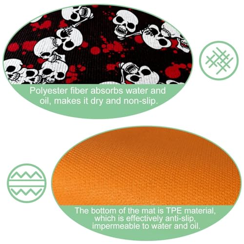 Alfombras de cocina absorbentes set de 2 piezas estilo grunge gótico 6