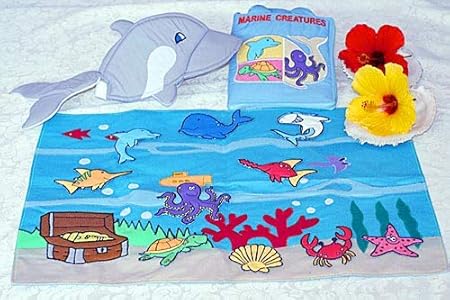 Amazon 布絵本 Marine Creaturesマリーンクリエーチャーズブックプレイマット付き刺しゅう英語版 おまけ付き ドルフィンキャップ海の生きものギフトセット 布のおもちゃ おもちゃ Amazon 布絵本 Marine Creaturesマリーンクリエーチャーズブックプレイマット付き刺しゅう英語版 おまけ付き ドルフィンキャップ海の生きものギフトセット 布のおもちゃ おもちゃ