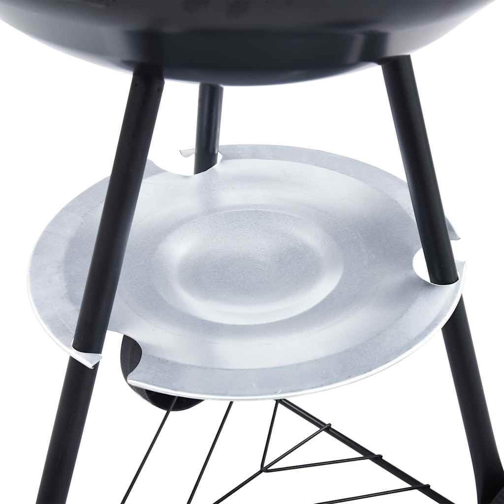 Przenośny grill węglowy na kółkach XXL | Grill zewnętrzny z pokrywą, kempingowy, podniesiony ruszt, 2 wytrzymałe kółka