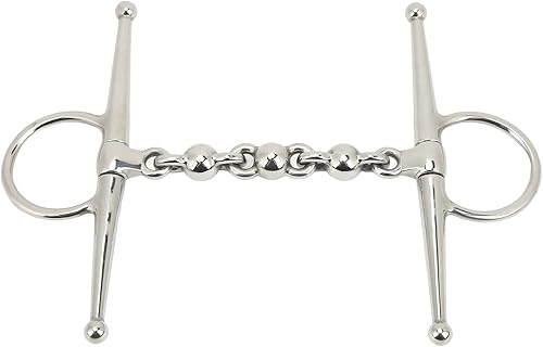 TOPINCN Broca de caballo de acero inoxidable de 5.315 in, boca de cobre, eslabones ovalados, anillo suelto, broca de boca de caballo, broca completa