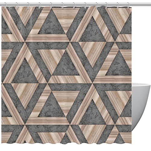 Rideaux de douche triangulaires en bois pour douches et baignoires