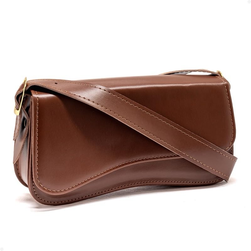 Bolsa Feminina Baguete de Ombro Boho Chic Festa Junina Primeira Linha (Marrom)