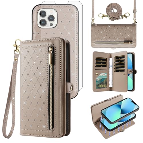 Coque iPhone 13 Pro Max pailletée avec dragonne idéale pour vos sorties