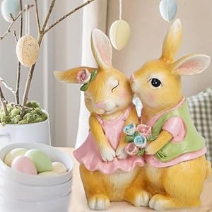 Hodaoeasterbunnydecorationsforhomebrownfurrycouplerabbitlovefigurineswithbouquetandexpressaffectionspringdecorresinrabbitsgiftstieredtrayiindoorornamentsbrown Urban Country Home Decor Hodao easter bunny decorations for home brown furry couple rabbit love figurines with bouquet and express affection spring decor resin rabbits gifts tiered tray iindoor ornaments brown urban country home decor