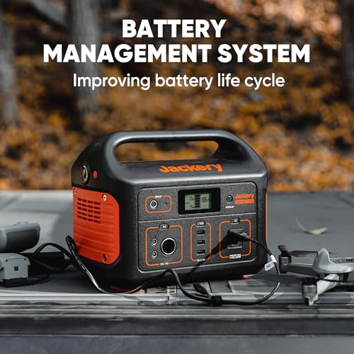 Jackery Portable Power Station Explorer 500 and 16.4 Ft Extension Cable, 518Wh Solar Generator Lithium Battery Pack with AC Outlet for Home Use, Emergency Backup,Road Trip (Solar Panel Optional)