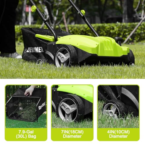 DEWINNER Lawn Scarifier and Aerator, 1500W Electric Scarifiers for Lawns, 2 Interchangeable Rollers, 4 Cutting Heights (-12/+4mm), 30L Grass Box, 32CM Working Width, 10M Power Cord 5 DEWINNER Lawn Scarifier and Aerator, 1500W Electric Scarifiers for Lawns, 2 Interchangeable Rollers, 4 Cutting Heights (-12/+4mm), 30L Grass Box, 32CM Working Width, 10M Power Cord - Image 5