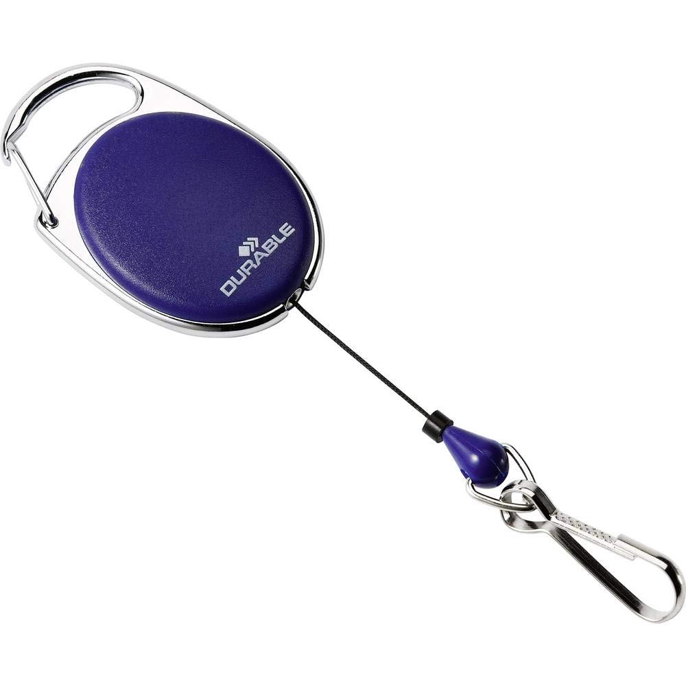 Durable832707 Jojo Style Retractable Reel Clip with Spring Clip - Dark Blue, Pack of 1, 850mm