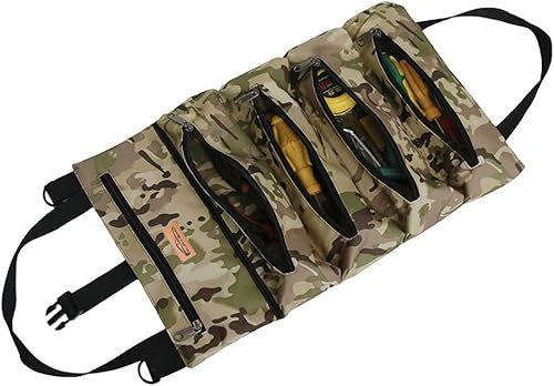 Bolsa de almacenamiento de rollo de herramientas multiusos, bolsa de rollo de herramientas, funda de transporte portátil, diseño de bolsillo de gran
