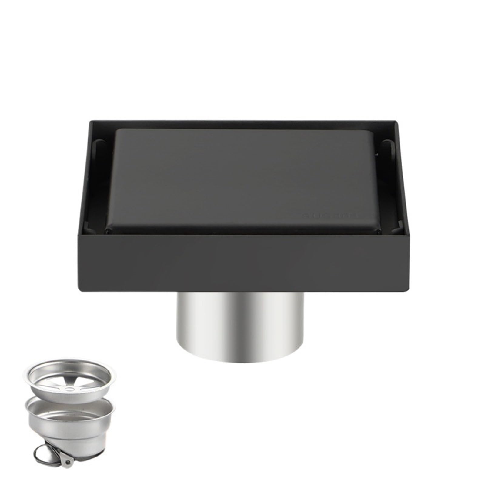 Floor Drain Cover Floor Drain Stainless Steel Invisible Square Bathroom Toilet Hidden Drainage Anti Odor Drainc(Style 4)