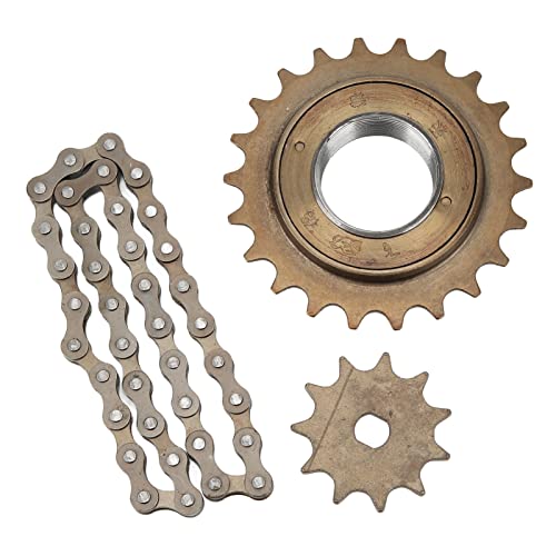 Locadence Chain Set, Electric Bike Sprocket Chain Set with 410 Gold 11T H Hole Sprocket 38 Links Chain 22T Flywheel Kit, Bike Accessories Set