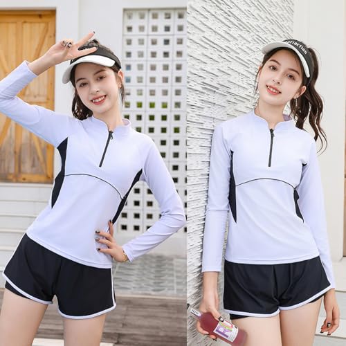 Image of KORADI Girls Swimsuits Rash Guard Swim Set Kids Two-Piece Bathing Suits Teen Swimwear Beach Shorts Sun Protection Swim Shirts