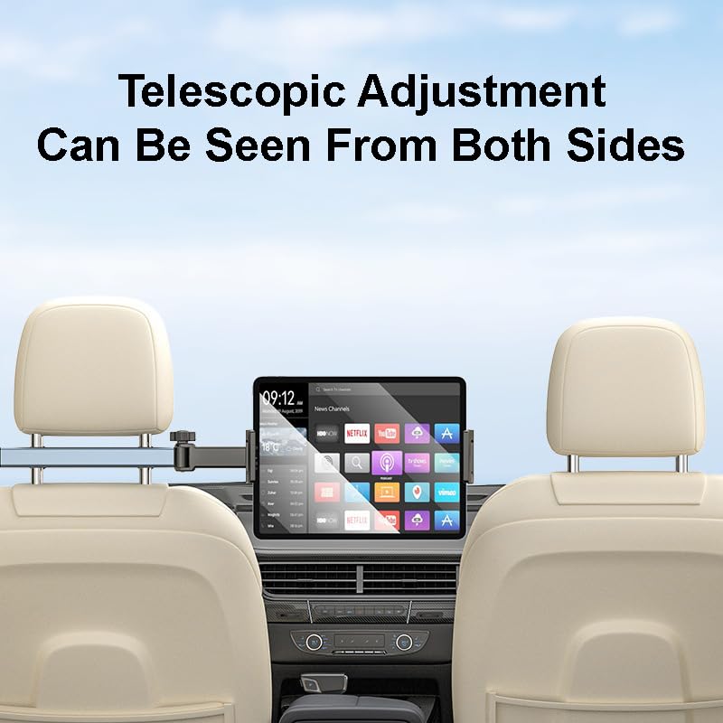 Supporto auto per tablet, supporto per tablet per camion, supporto per navigazione montato sui poggiatesta per sedili posteriori, rotazione a 360 gradi con smartphone e tablet da 4,7 a 13 pollici