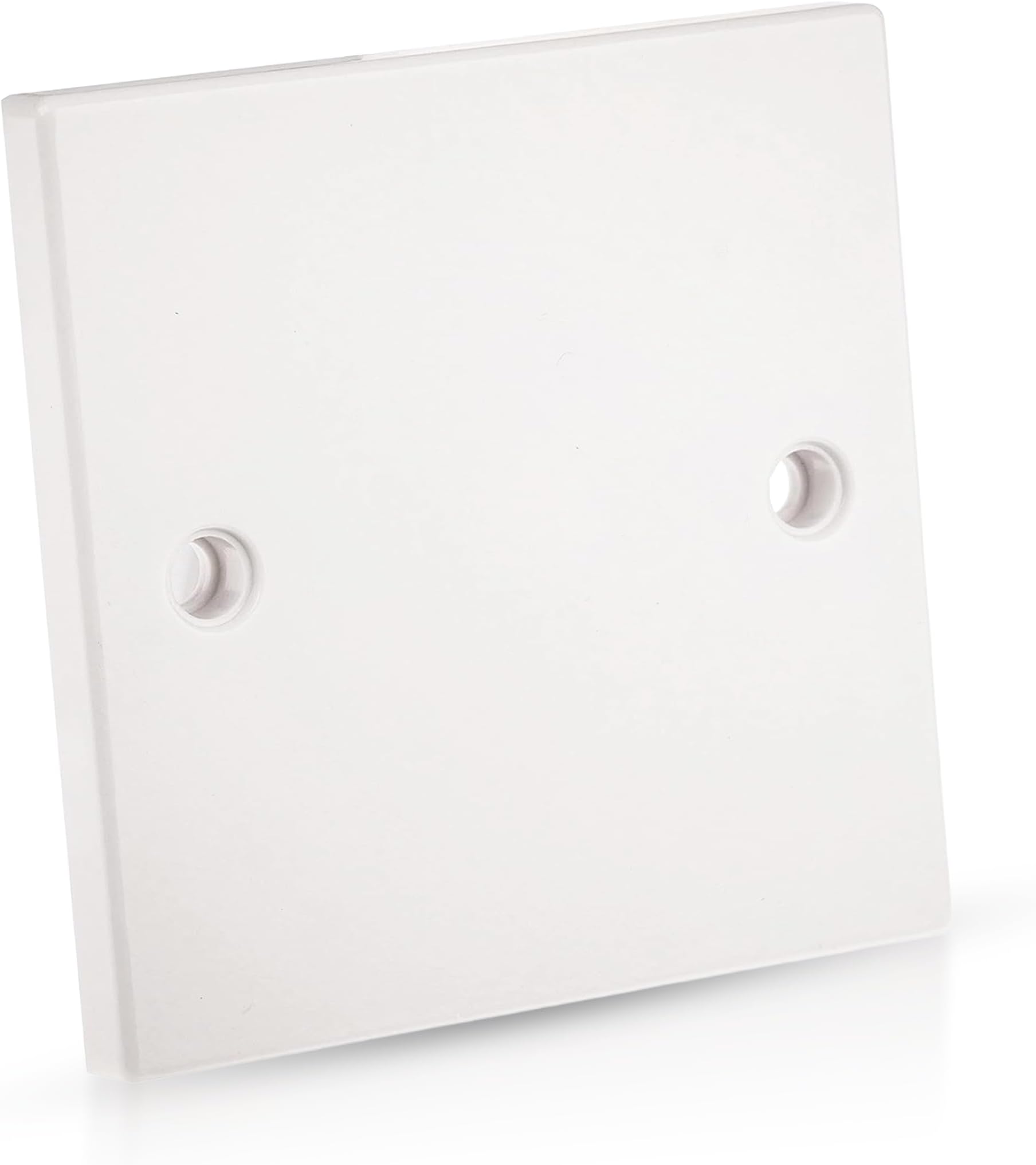 rhinocables Single Socket Blanking Plate – Plug Covers, UK | Waterproof Light Switch Plate | Electric Wall Fitting | Blank Concealer for Unused Outlet | White with Screws (Pack of 1)