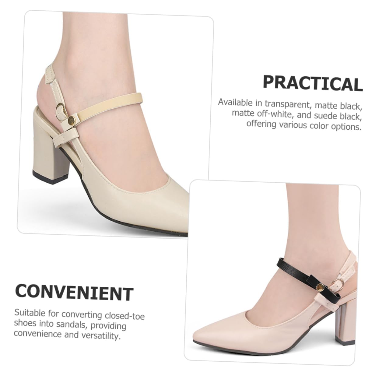 Didiseaon Replaceable Shoe Buckle Heel Straps for High Heels Women's Fashion Straps