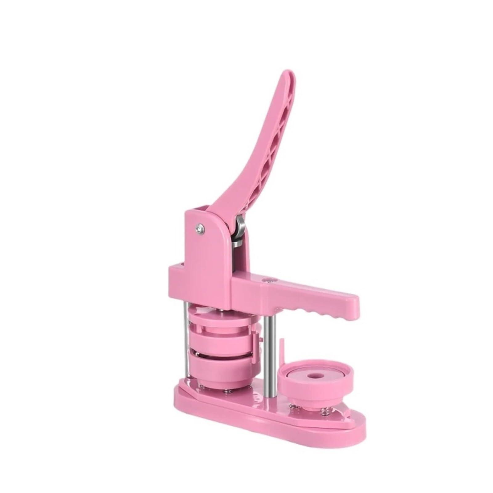 NGTFDCP Badge Machine, Tin Badge Maker 58mm Button Machine Round DIY Rotary Punch Press Parts Supplies DIY Crafts(Pink)