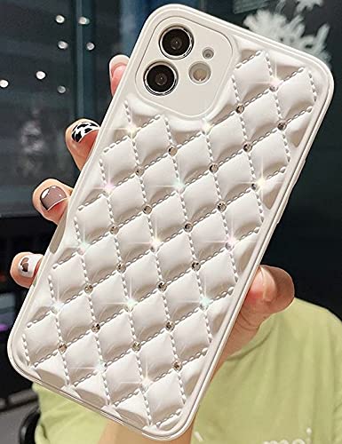 Luxury Glitter Shine Crystal Diamond Mirror Phone Case For iPhone 12 Pro & 12 Pro Max (12 Promax, White)