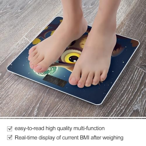 Báscula digital de baño diseño búho y luna amarilla 400 lb miniatura 5
