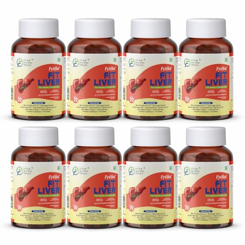 Image of Fytika Fit Liver | Liver Detox Supplement | Liver Detox with Milk Thistle, Kalmegh, Kutaki, Kasani, Haldi | For Men & Women | 240 Tablets (Pack of 8)