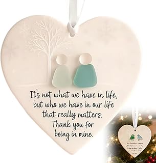 Heart-Shaped Sea Glass Friendship Ornament, True Friendship Sea Glass Ar...