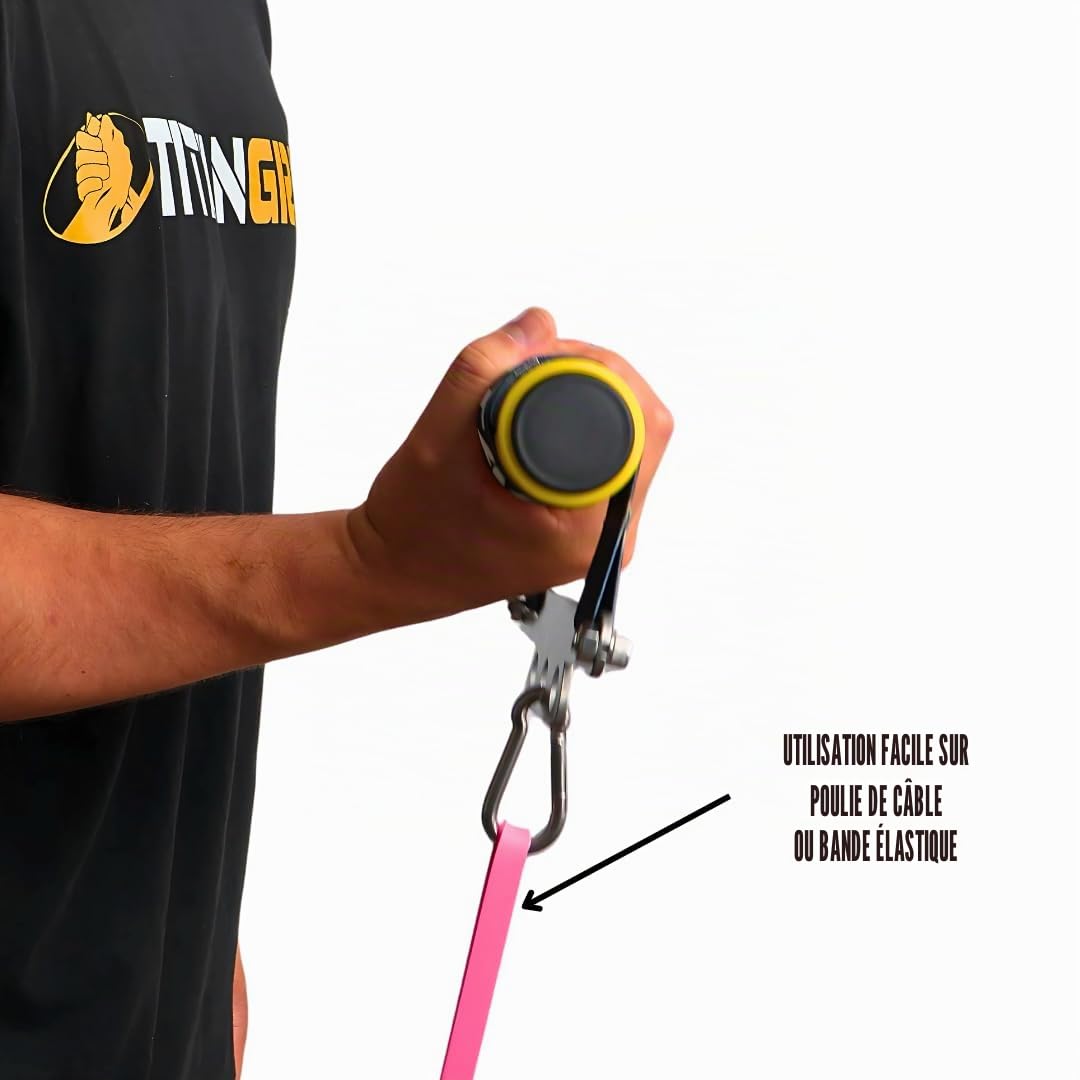 Iron Wrist Wrist Wrist Wrench | Entraîneur de Doigt & Handtrainer, Entraîneur d'avant-bras pour tirer les câbles | Lutte de bras, musculation, physiothérapie (50 mm)