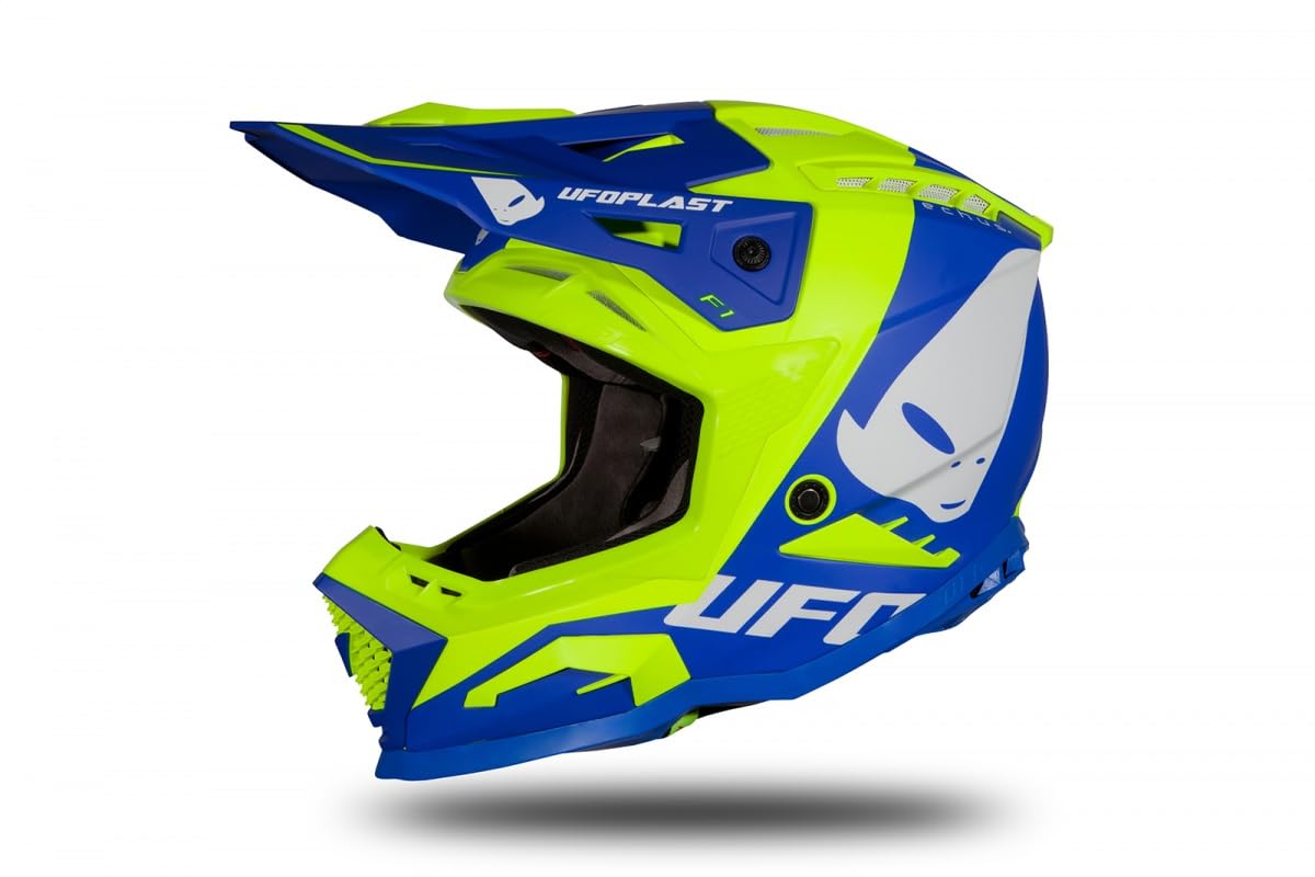 UFO PLAST ECHUS Helm BLAU/GELB NEON MATT M