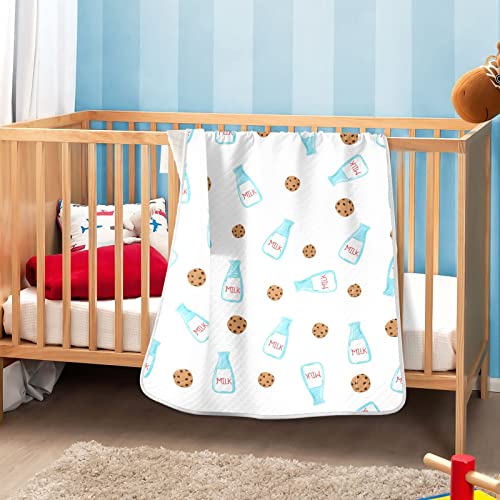 Image of Swaddle Blanket Chocolate Cookies Milk Cotton for Infants, Receiving Lightweight Soft Swaddling for Crib, Stroller, Nursery, 30X40 in White