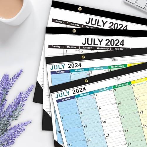 INSCOOL Calendário de mesa 2024-2025, calendário de 18 meses, julho de 2024 a dezembro de 2025, 43 x